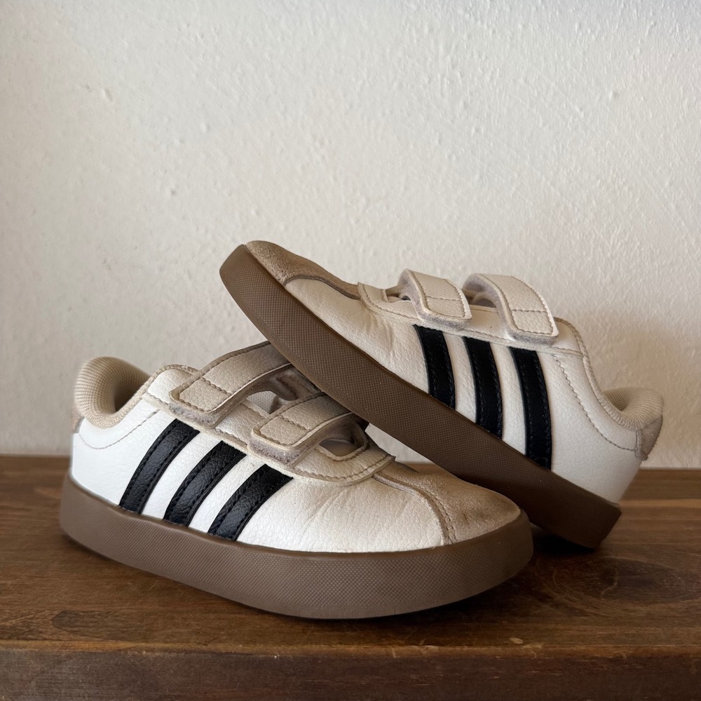 Adidas VL Court 3.0 CF Toddler Shoes Size 10K White Black Gum ID9157